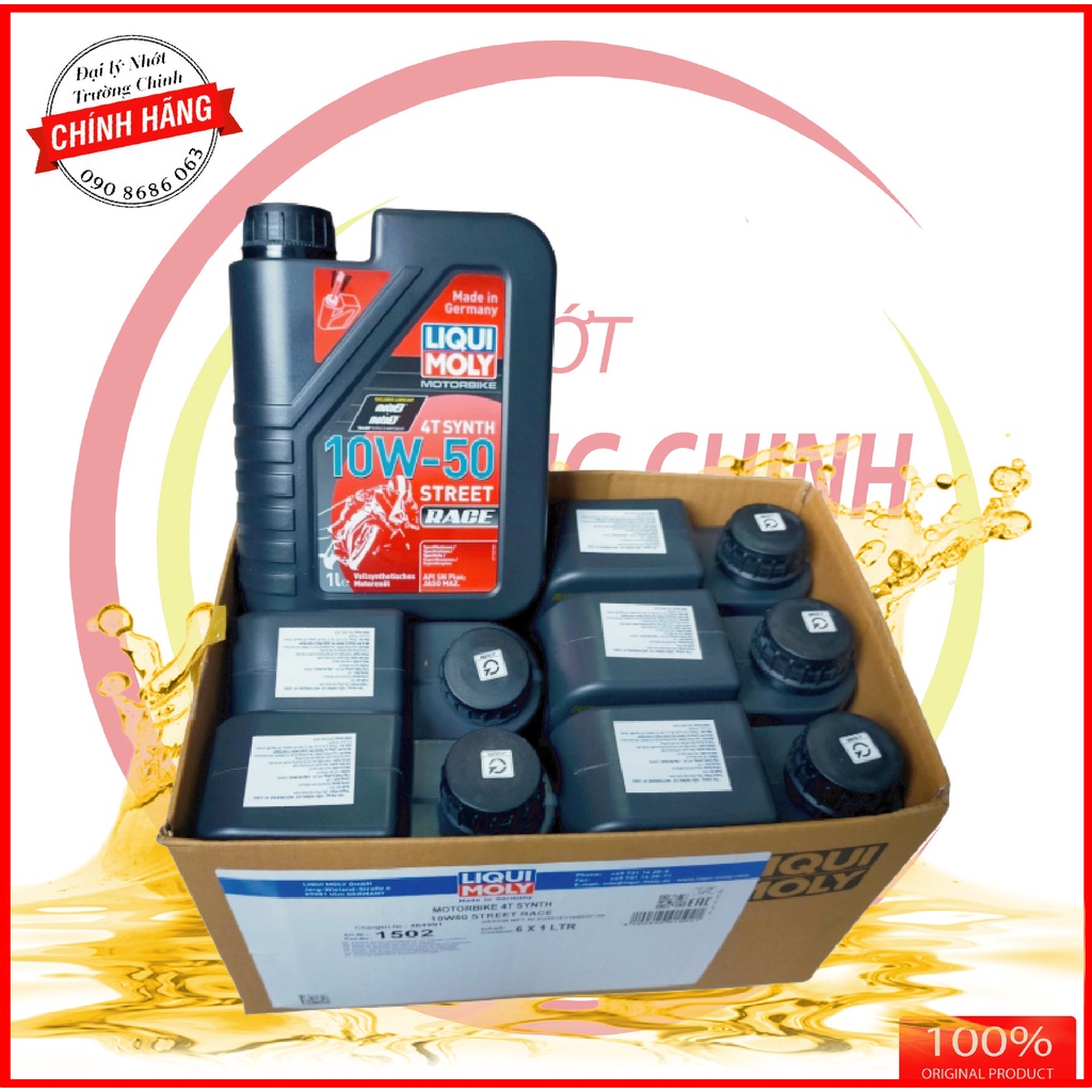 Thùng 6 bình Nhớt Liqui Moly Synth Street Race 4T 10W50 dành cho xe số
