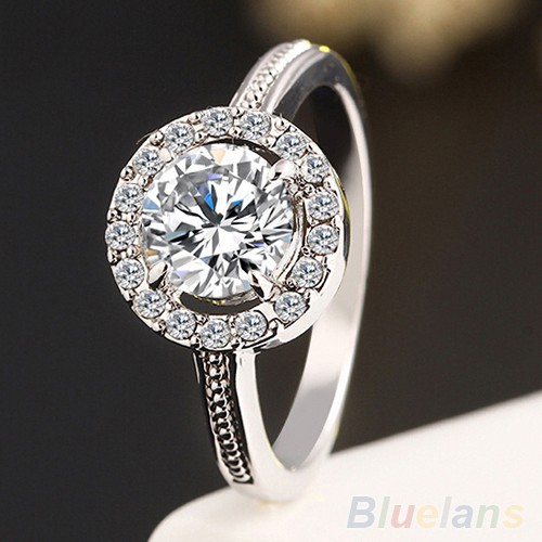 Nhẫn Cưới Mạ Vàng 9K Đính Đá zircon Giảm Giá 100 baht Cho Nữ