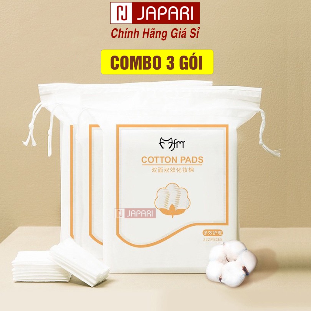 Bông Tẩy Trang 222 Miếng Cotton Pads, Silcot, Ipek CHÍNH HÃNG Và Bông Tẩy Trang Garnier Dập Nổi Làm Sạch Da Japari