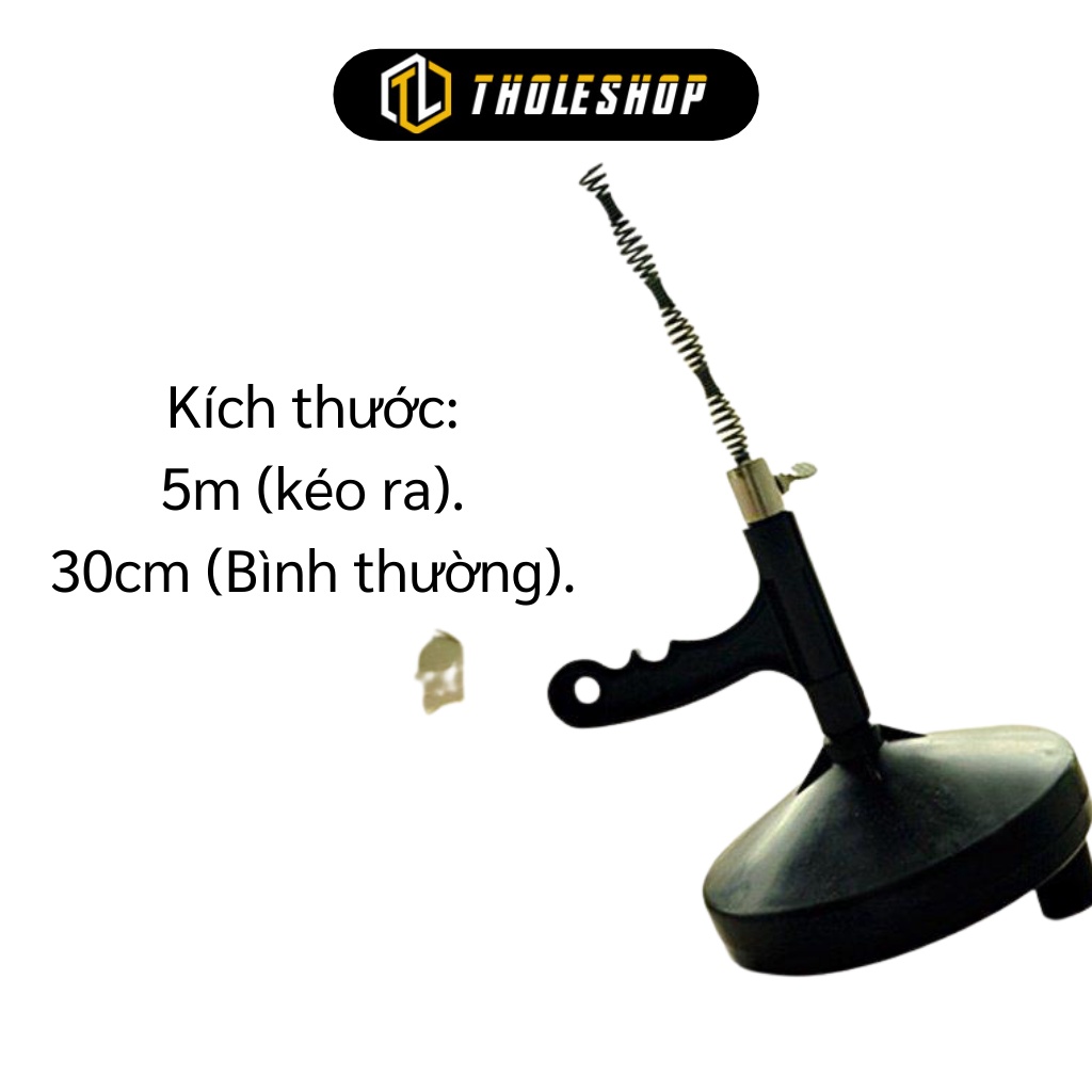 Cây Thông Cống - Dụng Cụ Thông Tắc Cống Chuyên Nghiệp Đầu Lò Xò Dài 5m 3571
