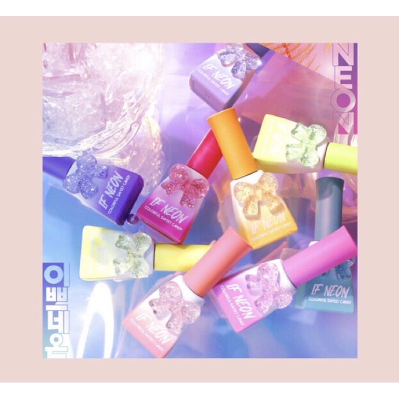 ♻️Freeship -Chính hãng♻️ Bộ sản phẩm sơn gel nhũ neon Candy collection summer 2021 IF NEON (9 màu -1 nhũ flash)