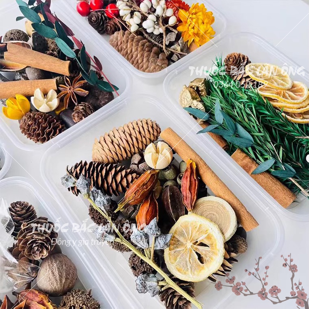 Set decor, chụp ảnh, trang trí, cây thông noel, đồ trang trí mini, hoa khô làm nến thơm