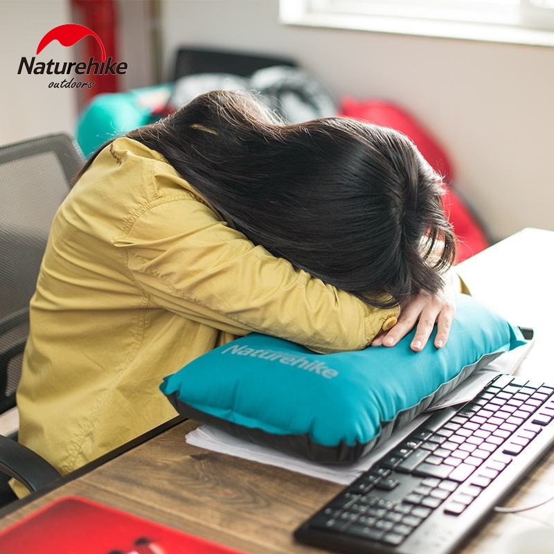 Gối Hơi Tự Bơm Naturehike NH17A001-L Dã Ngoại Xếp Gọn