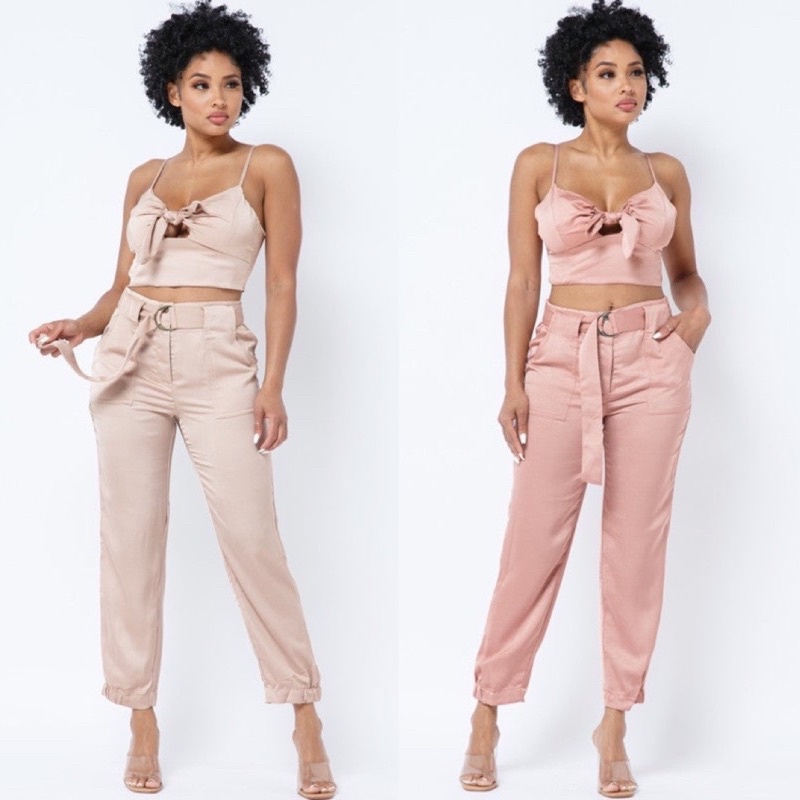 Áo croptop cutout nơ ngực xuất dư xịn