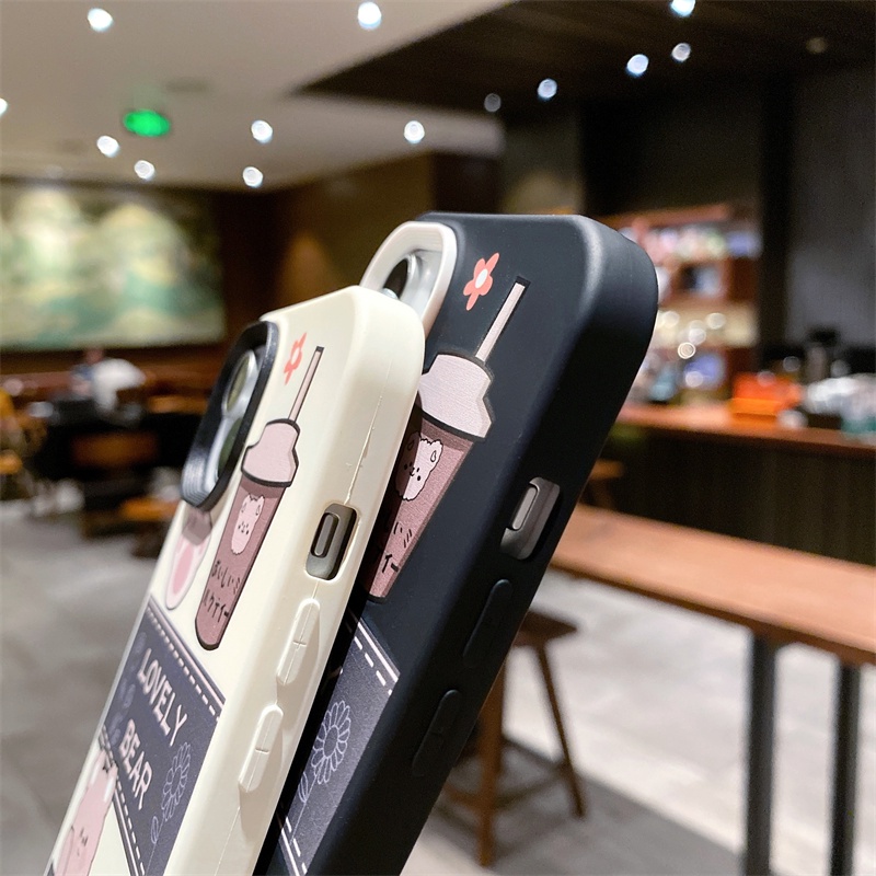 Ốp Điện Thoại Silicon Dẻo Chống Va Chạm Hình Gấu Trà Sữa 3 Trong 1 IPHONE 13 13PRO 13 PRO MAX 12 12PRO 12PROMAX 11PRO 11PROMAX X XS XR XSMAX