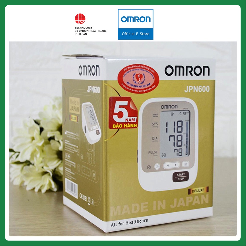 [Nhập Khẩu Nhật Bản] Máy Đo Huyết Áp Bắp Tay Tự Động - Omron JPN600 | Màn Hình LCD , Cảm Biến Định Vị - Bảo Hành 5 Năm