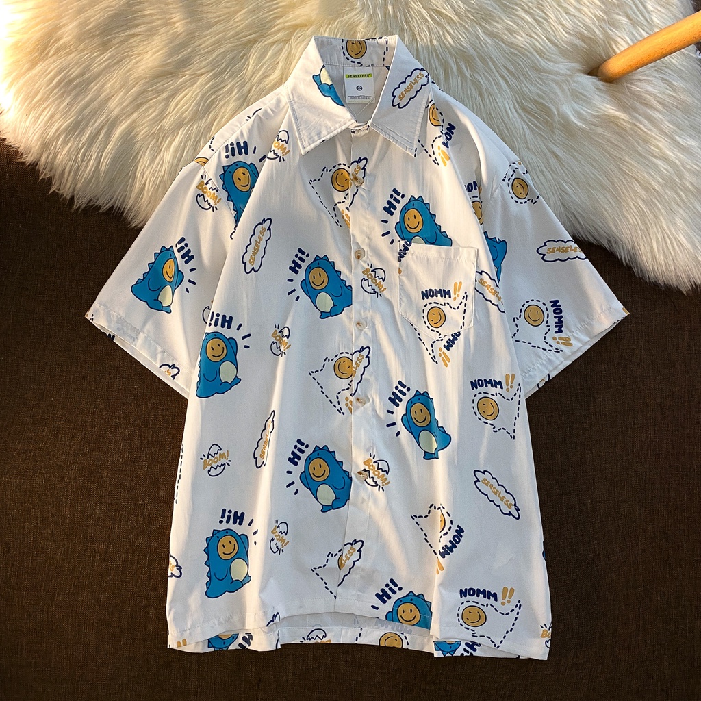 Áo Thun Tay Ngắn In Hình Khủng Long Thời Trang Hàn Quốc Dành Cho Nữ