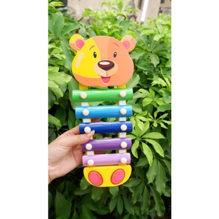 Đồ chơi gỗ - Đàn Xylophone 5 nốt hình con gấu