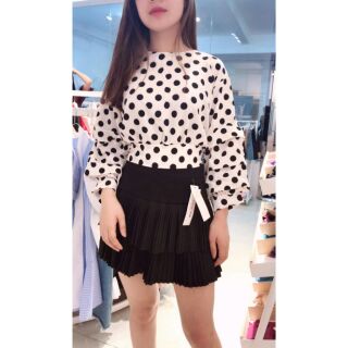 Sơ mi croptop họa tiết xinh siêu cấp