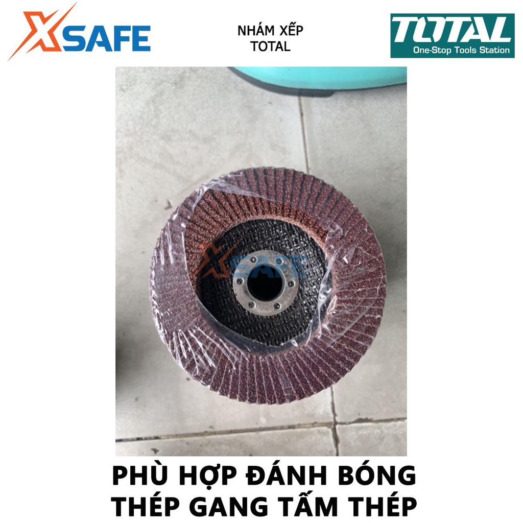 Đĩa nhám xếp TOTAL kích thước 100*16mm, độ nhám P40-P60-P80 phù hợp đánh bóng thép, gang và tấm thép - [XSAFE]