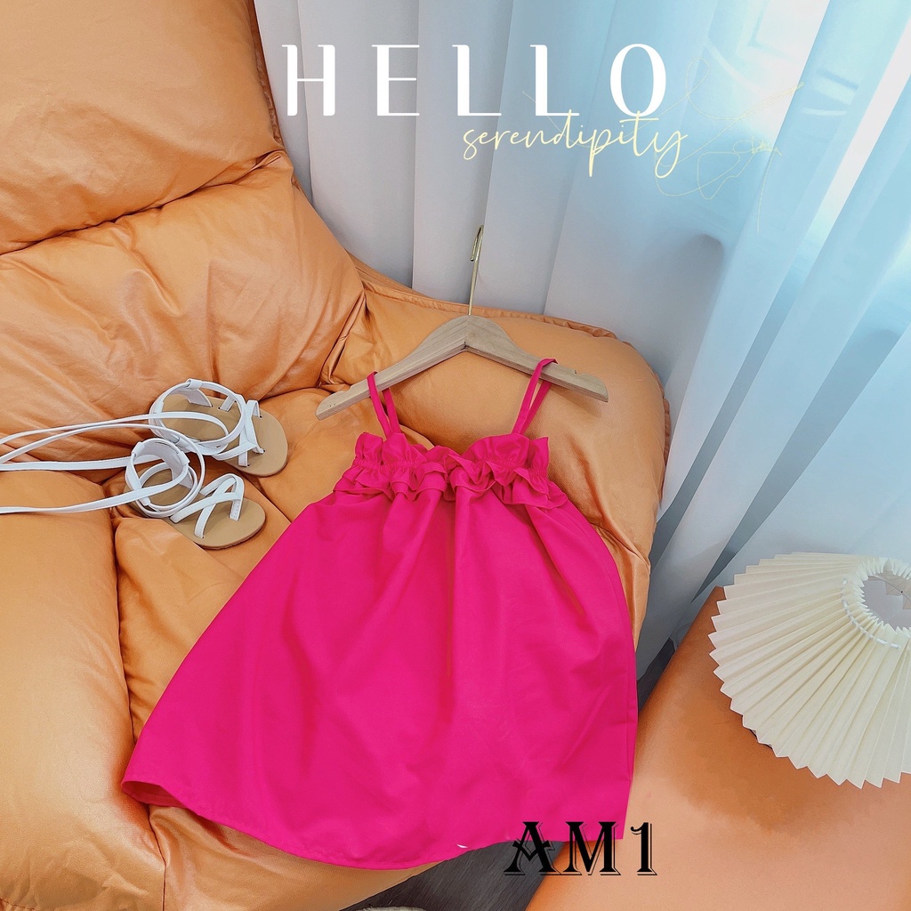 (8-34kg) Váy 2 dây bé gái bèo ngực màu sắc rực rỡ cho bé TTR45 TTN46