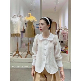 Áo sơ mi cổ sen cúc ngọc