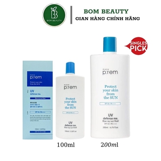 Mẫu thử Kem Chống Nắng  Make Prem UV Defense Me. Blue Ray Sun Fluid SPF 50+ PA++++ Dạng Sữa (makeprem)
