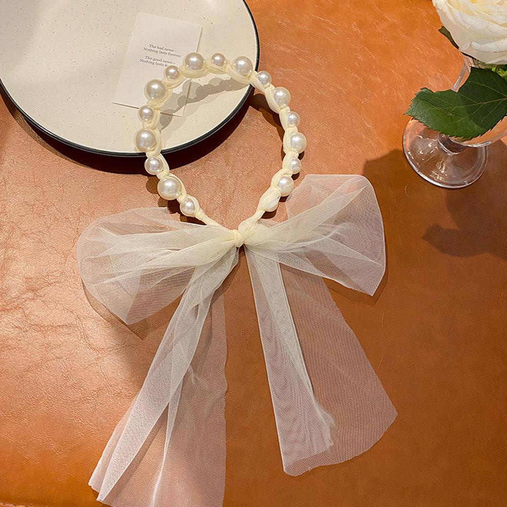 Băng Đô Vải Organza Đính Nơ Lấp Lánh Dễ Thương