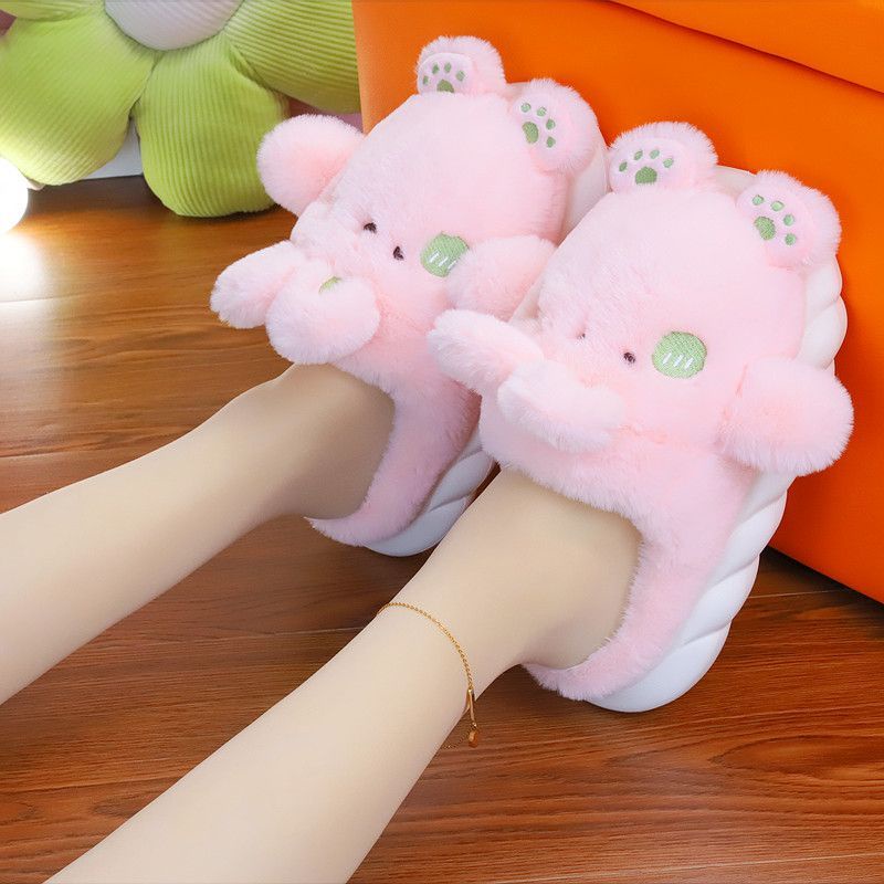 Dép Đi Trong Nhà Đế Dày Cao Gót Chống Trượt Phong Cách Mới Dễ Thương Dành Cho Bạn Nữ @ -