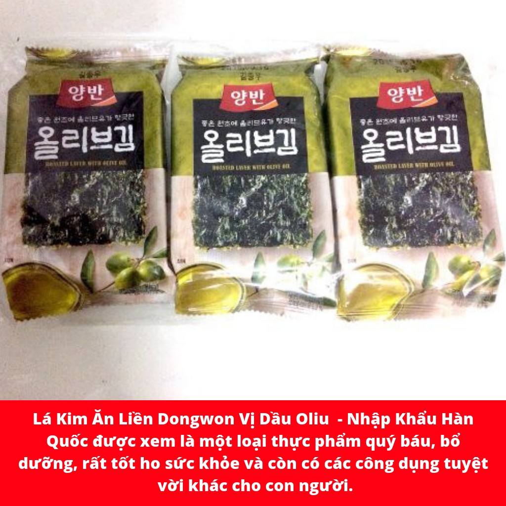 ( LỐC 3 GÓI ) LÁ KIM ĂN LIỀN VỊ DẦU OLIU DONGWON HÀN QUỐC 5G