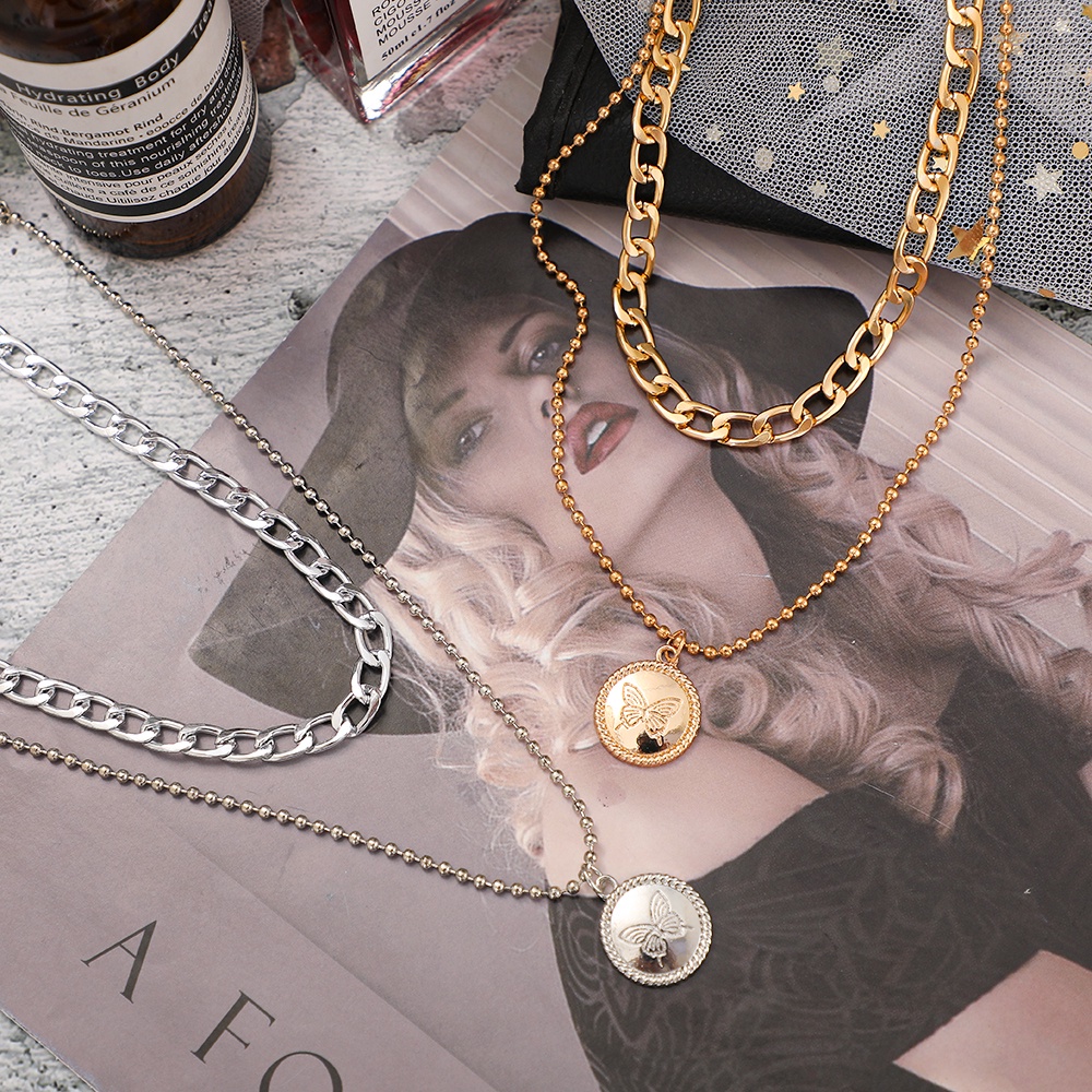 Dây chuyền nhiều lớp xỏ ngọc trai nhân tạo thời trang Hàn Quốc cho nữ