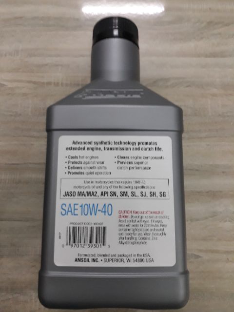 Dầu nhớt xe số,xe tay côn cao cấp Amsoil 4T Performance 10W-40 946ml