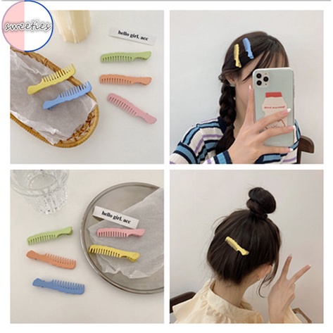 Kẹp tóc phối hình chiếc lược màu kẹo thời trang cho nữ