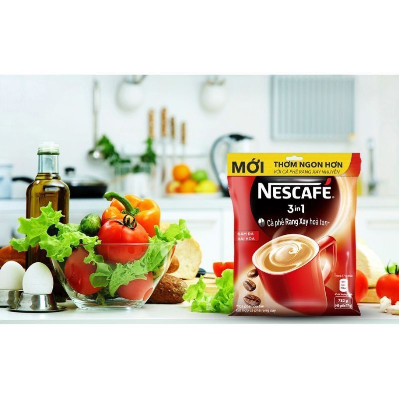 TÚI 46 gói NESCAFE 3in1 cà phê rang xay đậm đà hài hoà 17g/gói