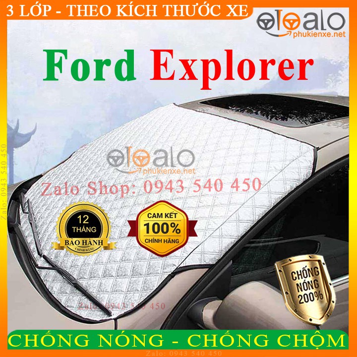 Tấm che nắng kính lái xe Ford Explorer 3 Lớp Cao Cấp - Màu Bạc - OTOALO