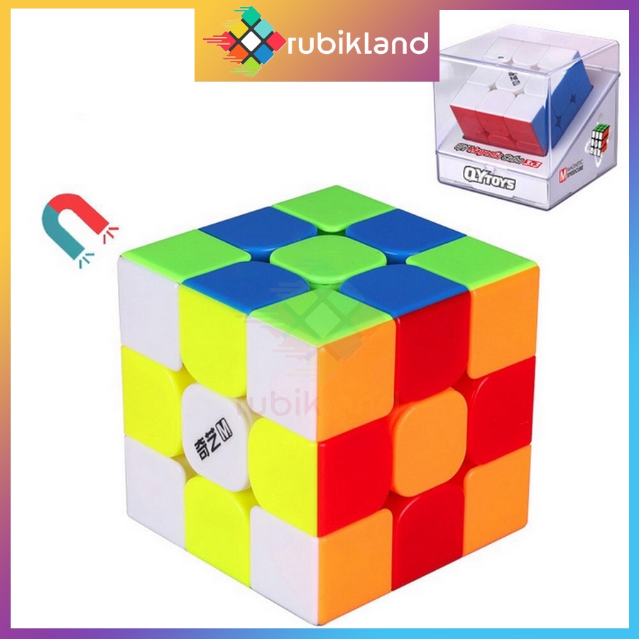 Rubik 3x3 Nam Châm QiYi MS Magnetic Stickerless Rubic 3 Tầng 3x3x3 Đồ Chơi Trí Tuệ