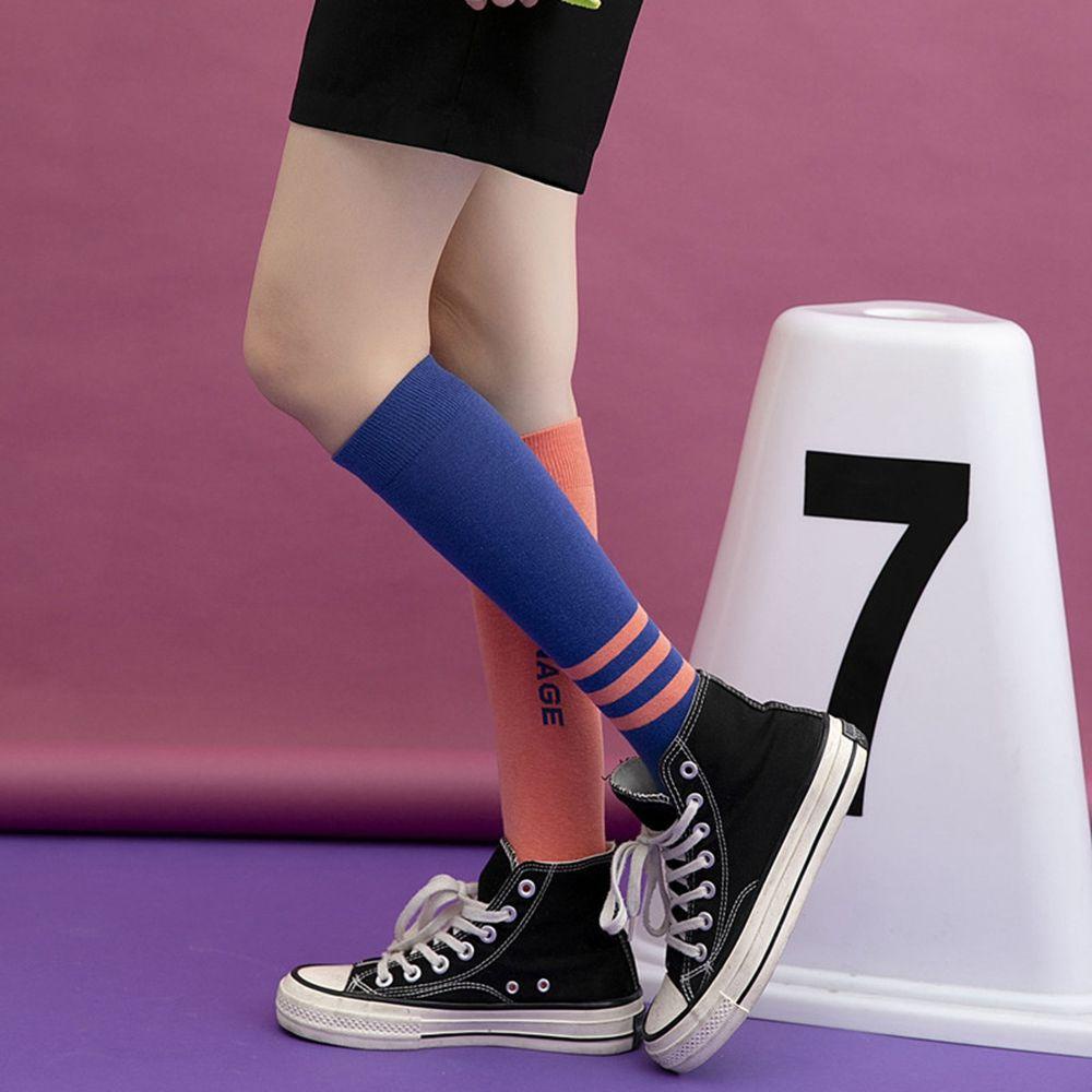 BACK2LIFE Tất Bắp Chân Cotton Họa Tiết Kẻ Sọc Màu Trơn Dễ Thương Thời Trang Thu Đông Cho Nữ