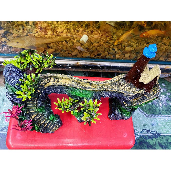 TIỂU CẢNH TRANG TRÍ HỒ CÁ NON BỘ 21X8X16CM