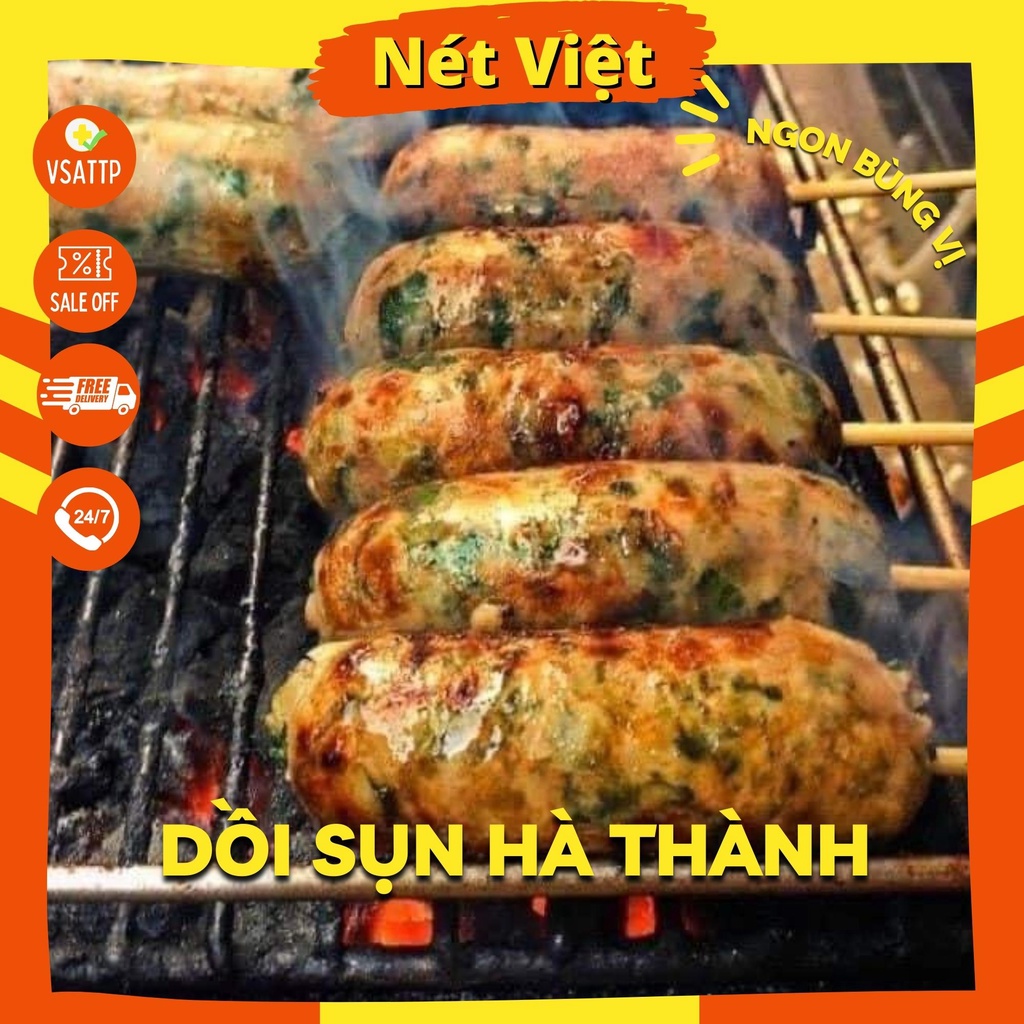 Dồi Sụn Hà Thành, Dồi Sụn Non Đặc Sản Hà Thành Gói 500g 10 Cái Chiên Nướng