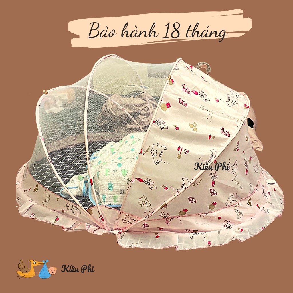 Màn chụp chống muỗi tự bung cho bé sơ sinh, trẻ em, bé nhỡ, mùng chụp bé lớn gấp gọn cao cấp Kiều PHi