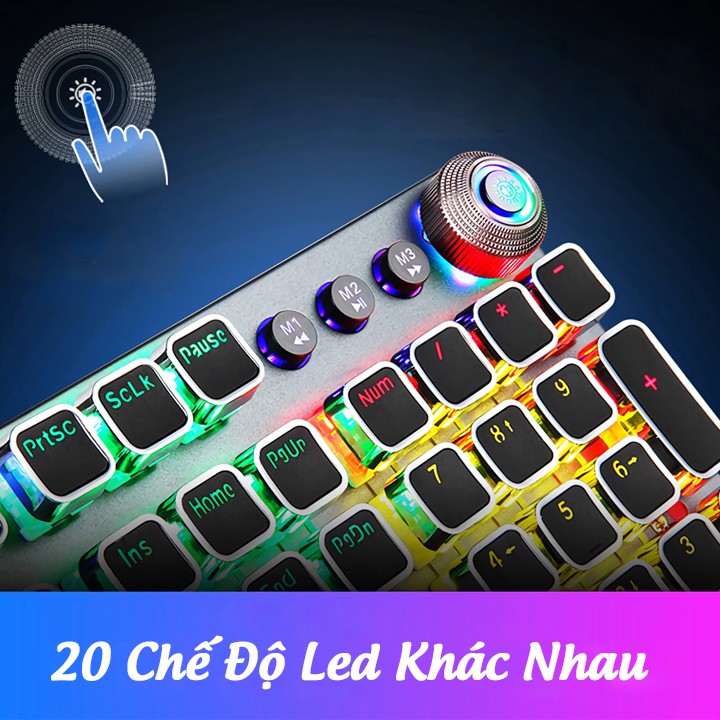 Bàn phím cơ f2088 Blue Switch với 22 chế độ led, phím siêu nảy chuyên dụng cho game thủ - bảo hành 12 tháng.