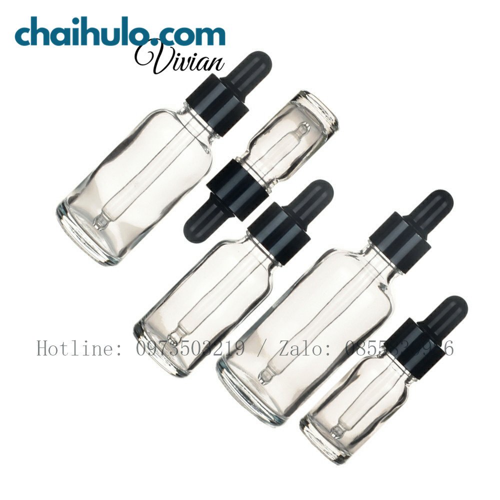 10ml - Chai lọ đựng tinh dầu, chai serum, lọ thuỷ tinh trong suốt nắp bóp ống thuỷ tinh