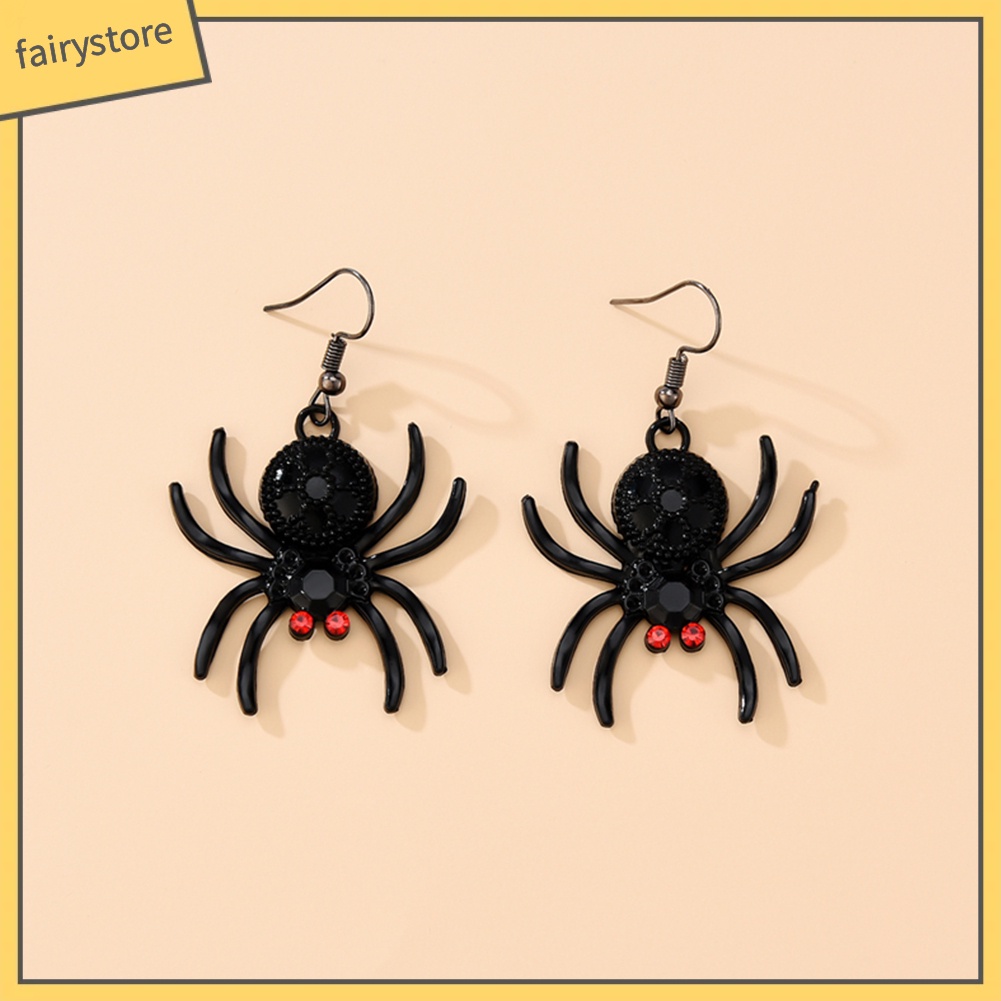 2 Đôi bông tai hình nhện phong cách Gothic cho nữ