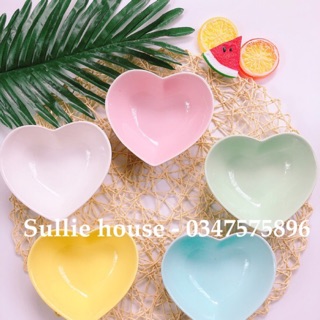 Bát sứ hình tim 150ml nhiều màu cho bé
