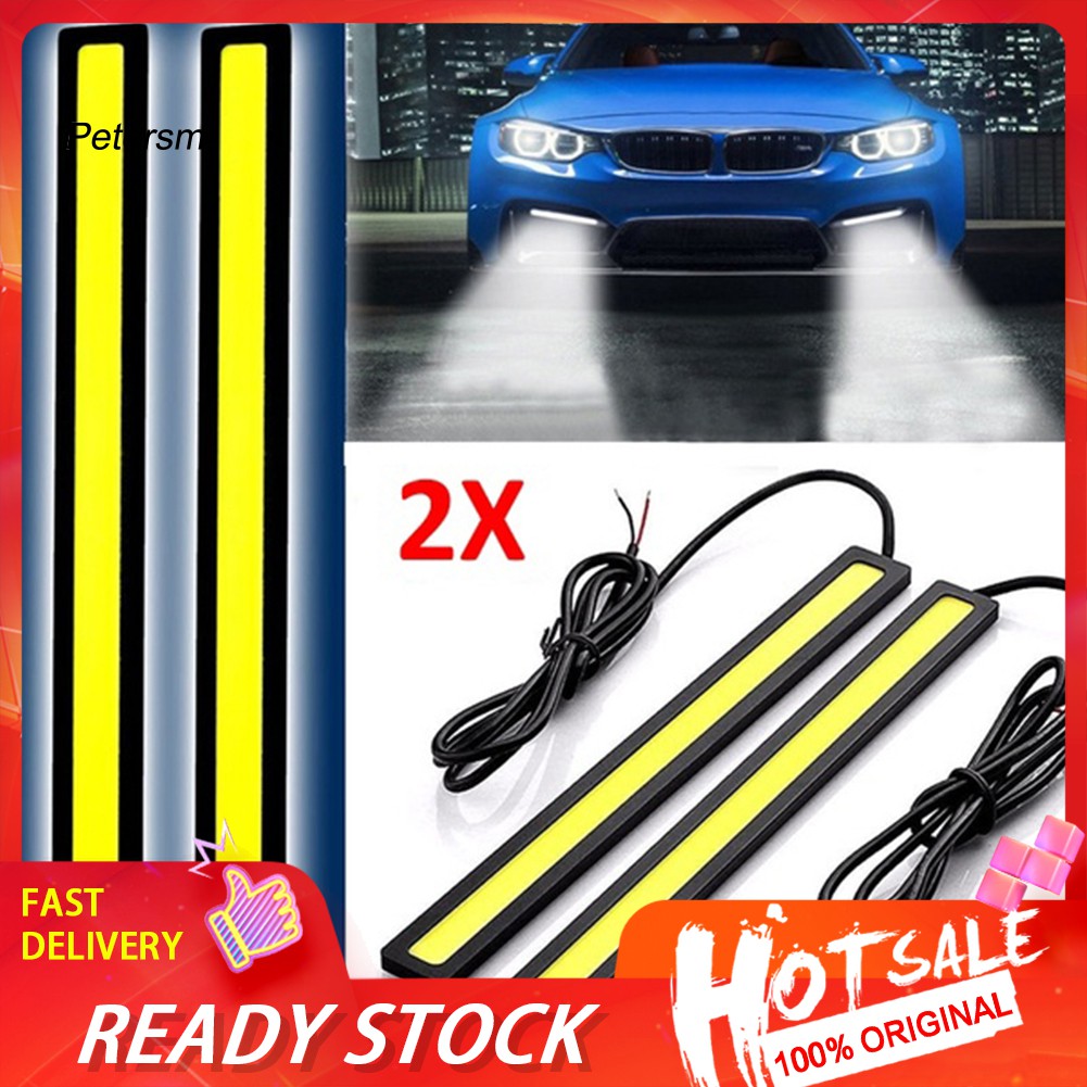 Set 2 Dây Đèn Led Cob 17cm Chống Thấm Nước Cho Xe Hơi