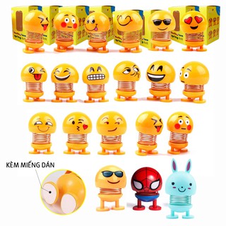 Combo 20 Thú Nhún Mặt Cười Lò Xo Emoji Có Đèn Siêu Anh Hùng Có Hộp Miếng Dán