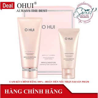 Set sữa rửa mặt Ohui hồng Miracle Moisture Cleansing Foam làm sạch dịu nhẹ cho da - MS054 O Hui