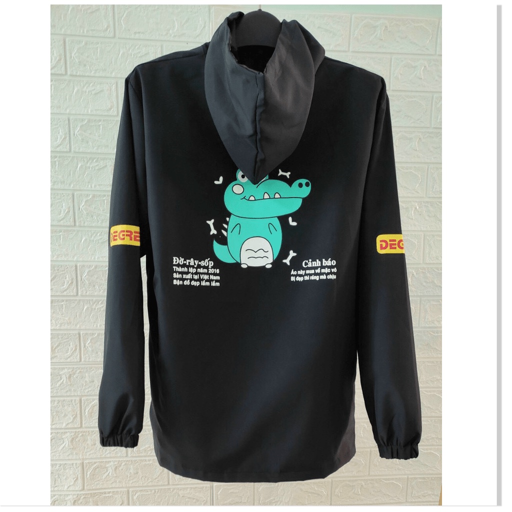 Áo khoác dù 2 lớp HOẠ TIẾT CON CÁ SẤU cute cực xinh 2021 THỜI TRANG LANA FASHION