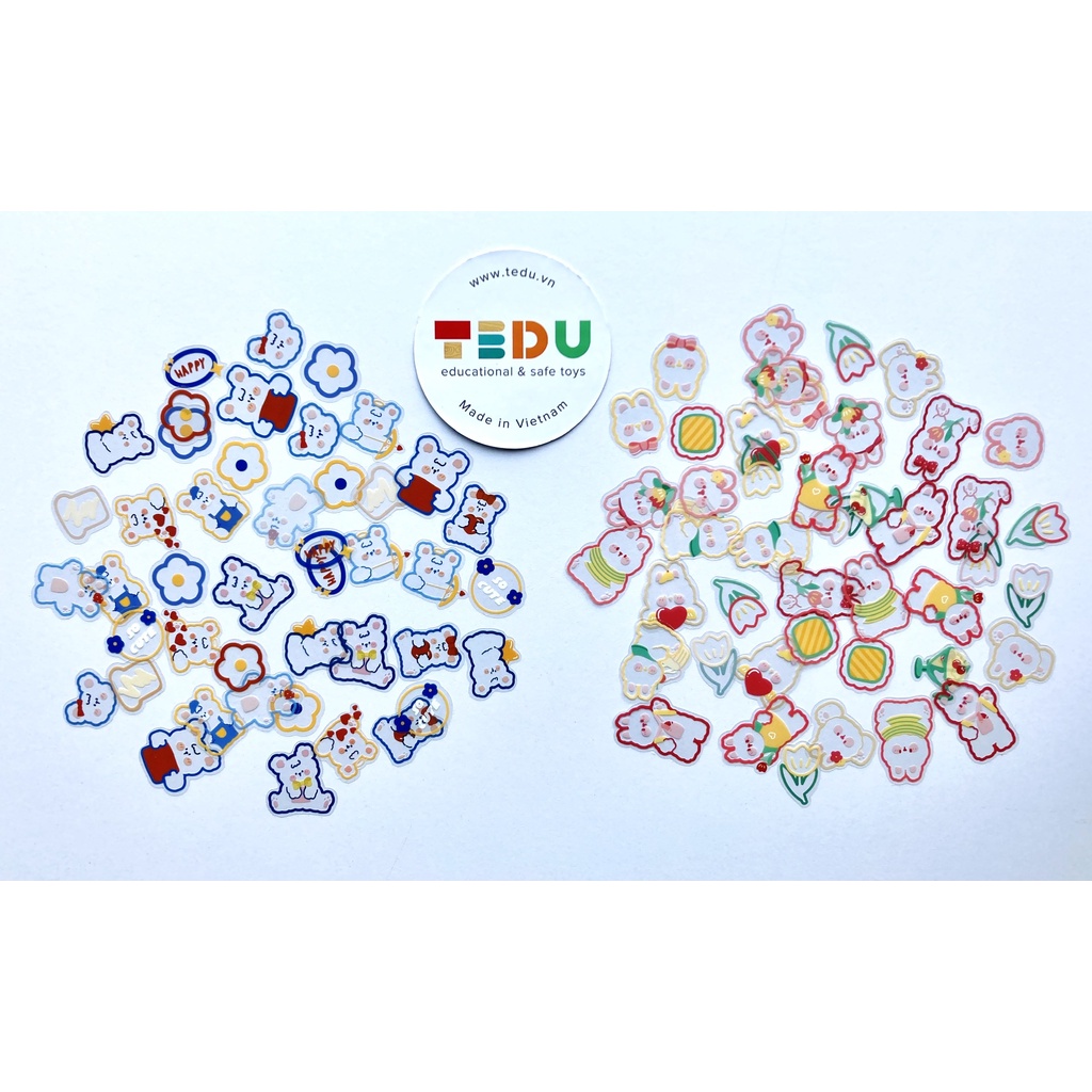 Sticker trang trí nhiều kiểu dáng đáng yêu không thấm nước - Mẫu ngẫu nhiên - Phụ kiện trang trí TEDU