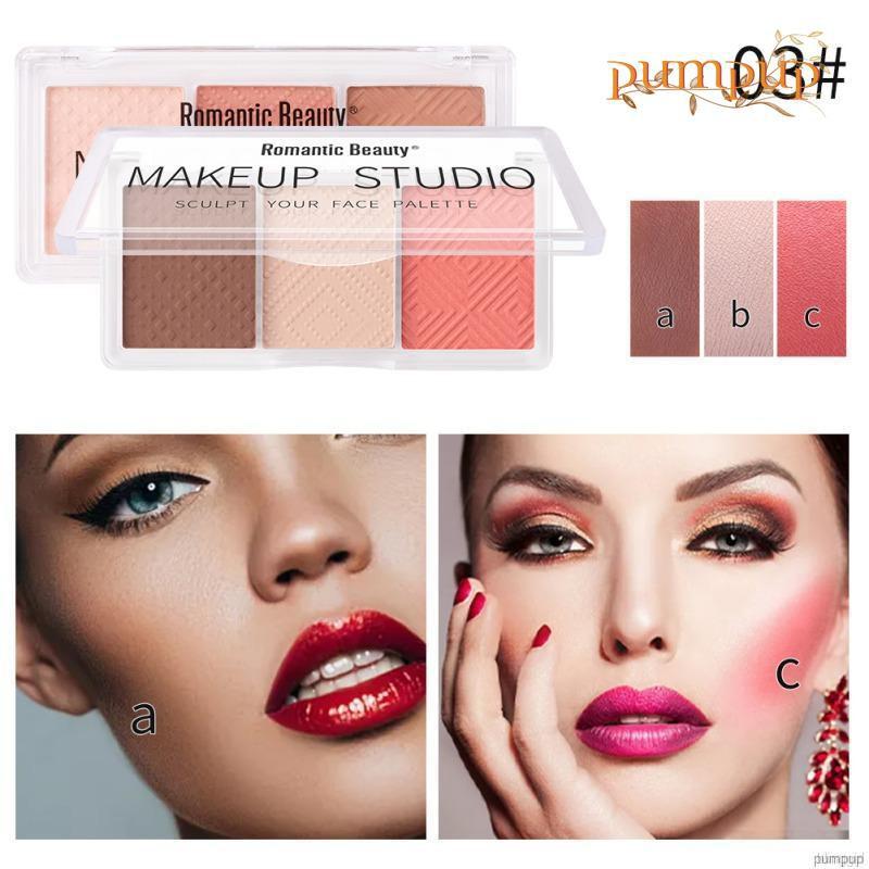 [Hàng mới về] Bảng phấn bronzer / tạo khối / phấn bắt sáng tạo khuôn mặt cảm giác chữ v ba màu