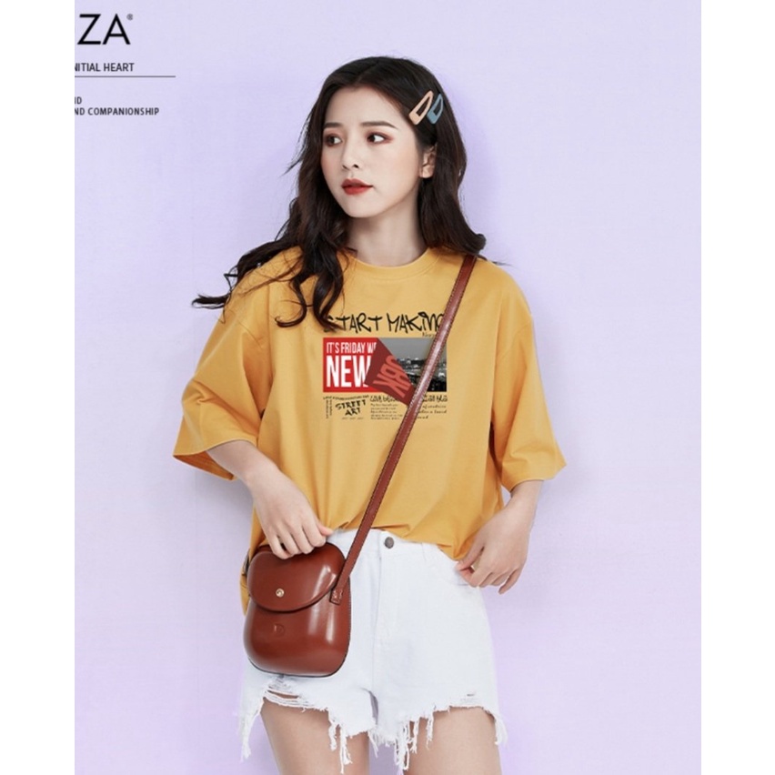 áo phông nữ phom rộng free size vải thun cotton cực mát