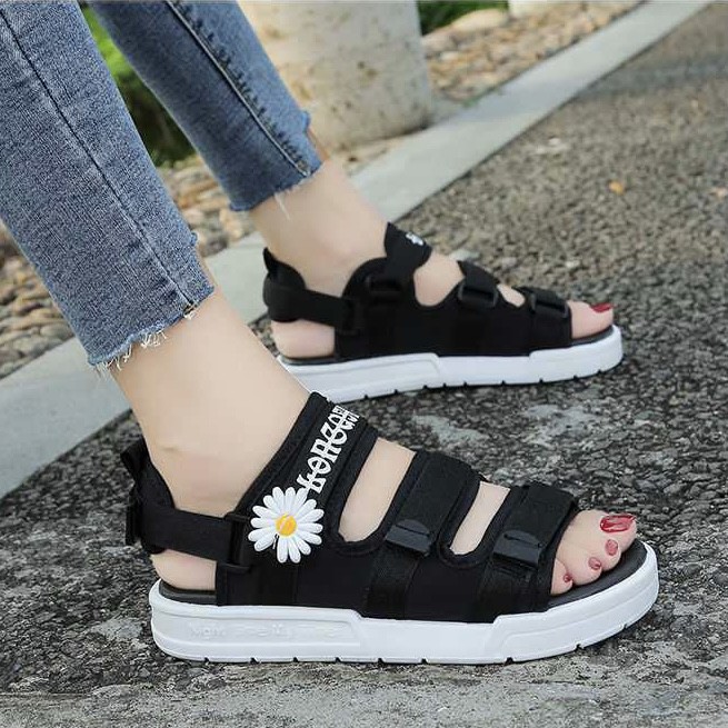 Dép sandal hoa cúc đế cao 4cm hottrend 2021 D137