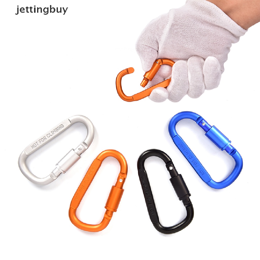 Khóa carabiner Jetting QDD hình chữ D thích hợp nối dây leo núi thắt nút chất liệu nhôm hợp kim