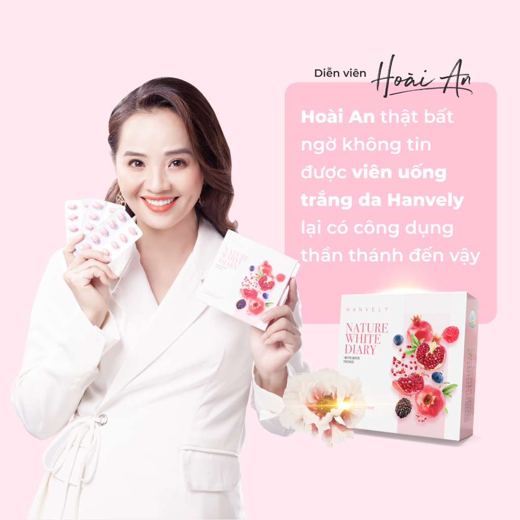 Combo 60 viên uống trắng da, giảm nám Hanvely Nature White Dairy