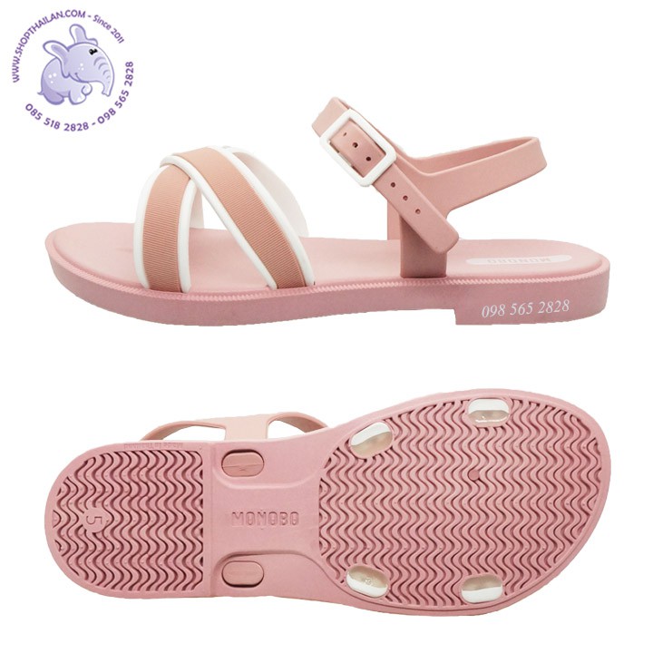 Giày sandal nhựa mềm nữ Monobo Thái Lan-New Angel 1, sandal nhựa quai chéo, quai có khóa, size từ 36-39,trọng lượng nhẹ