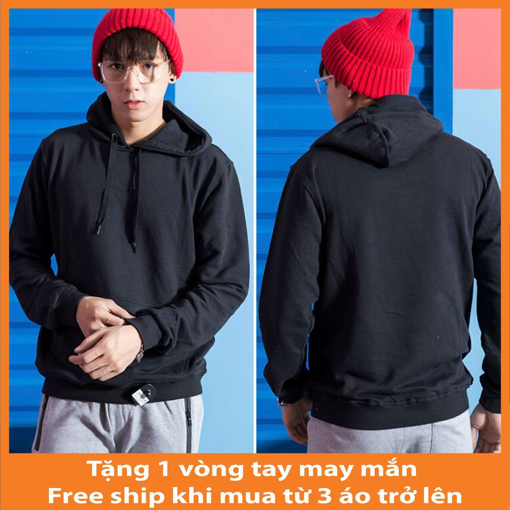 Áo Hoodie Nam Basic Chất Nỉ Lót Lông Dày Dặn Có Mũ Full  Màu - Full Size