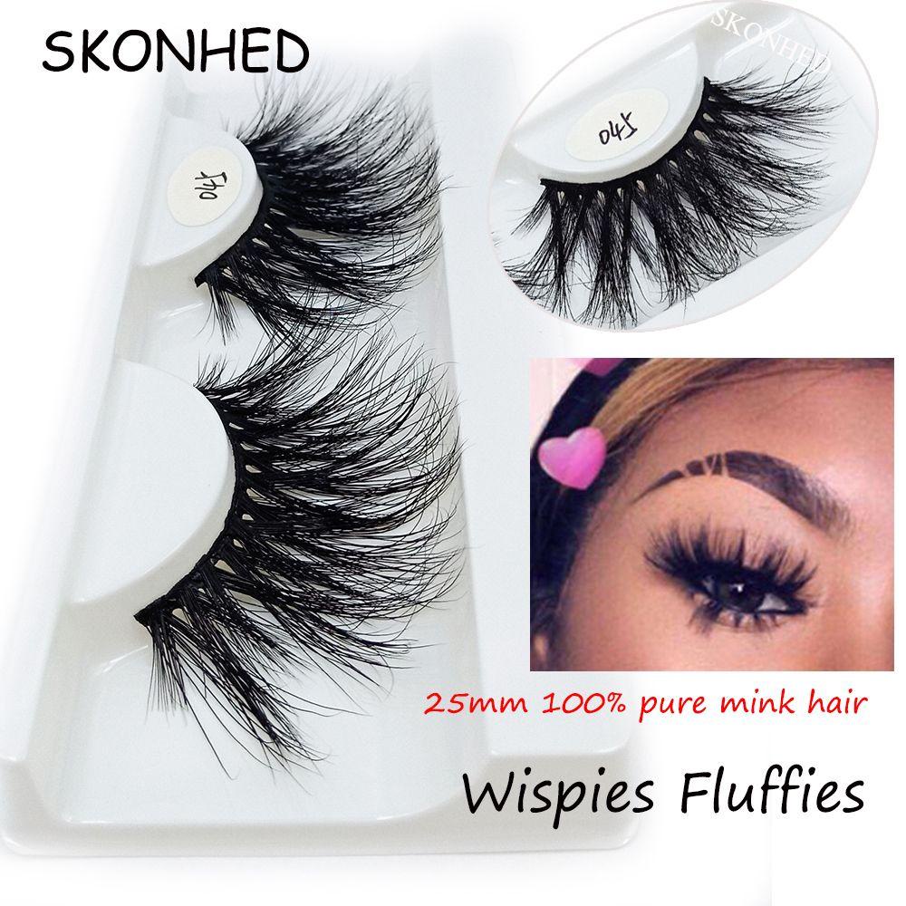 WATTLE 1 Cặp Lông Mi Giả 25MM 100% Lông Chồn 3D