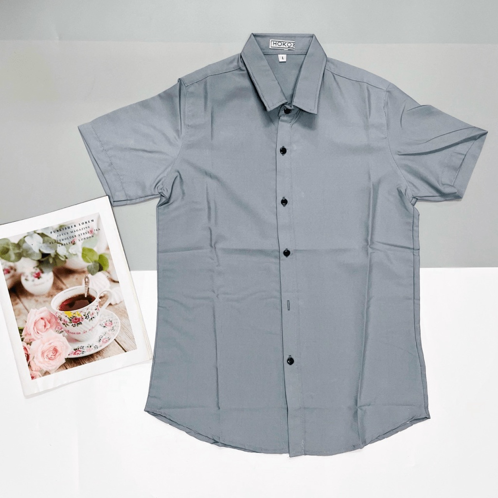 (HCM) Áo sơ mi nam ngắn tay THỜI Trang Hàn Quốc Siêu Hot - Phong Cách Luxury đẳng cấp cho các bạn trẻ KME FASHION