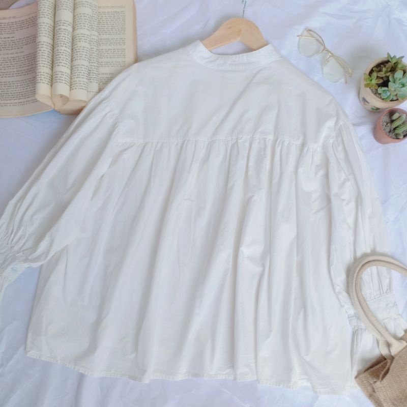 Áo trắng kiểu Babydoll Hàn Quốc vải xô Hàn giá rẻ