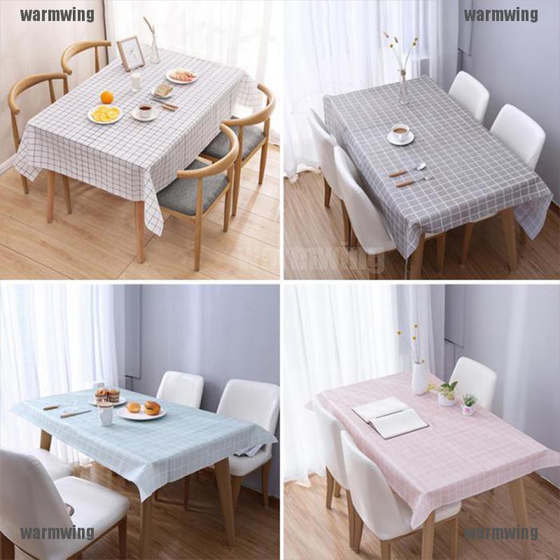 Khăn Trải Bàn Vải Lanh Họa Tiết Caro Trắng Đen Trang Trí Phòng Khách / Bếp / Cà Phê